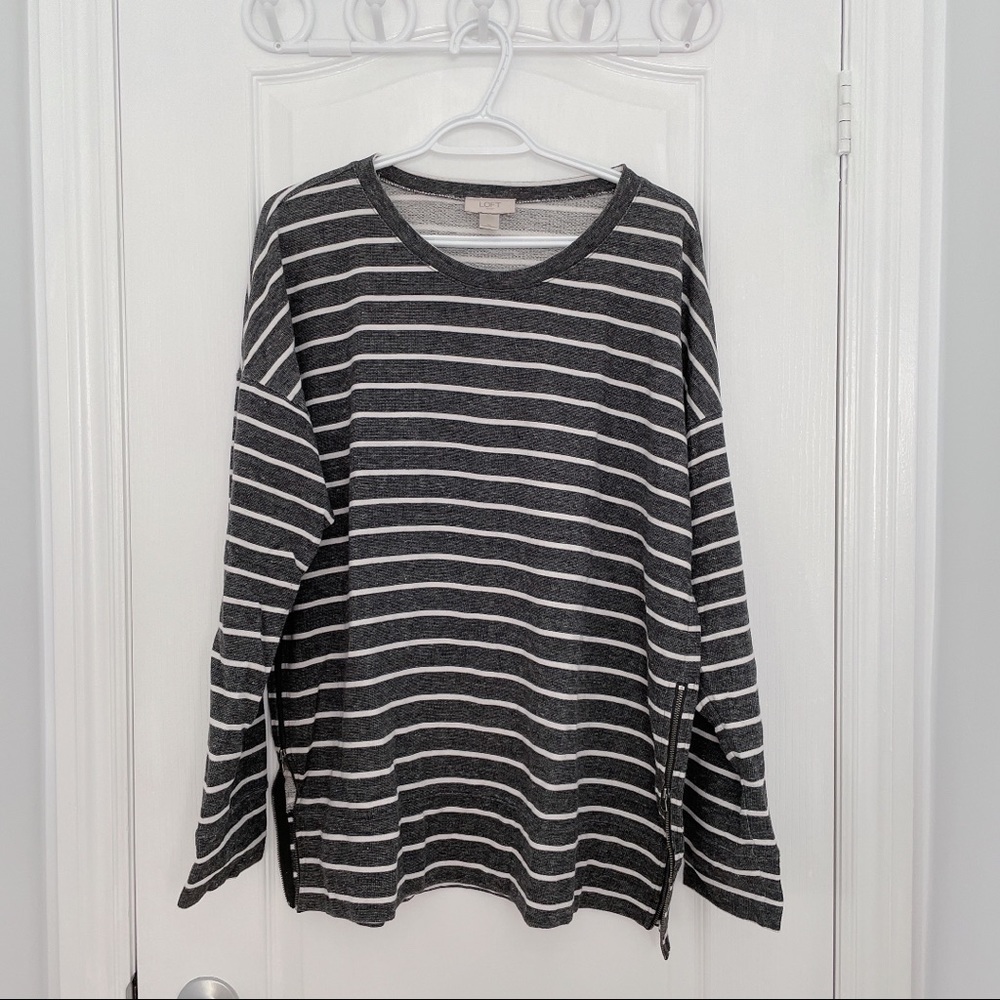 Grey & White stripe sweater